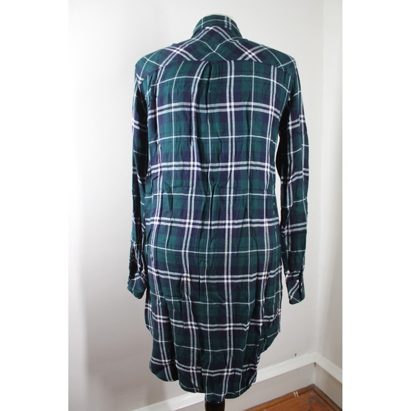 Rails S Green Bianca Plaid Flannel Shirt Dress Long Sleeve Button Up - Picture 4 of 7